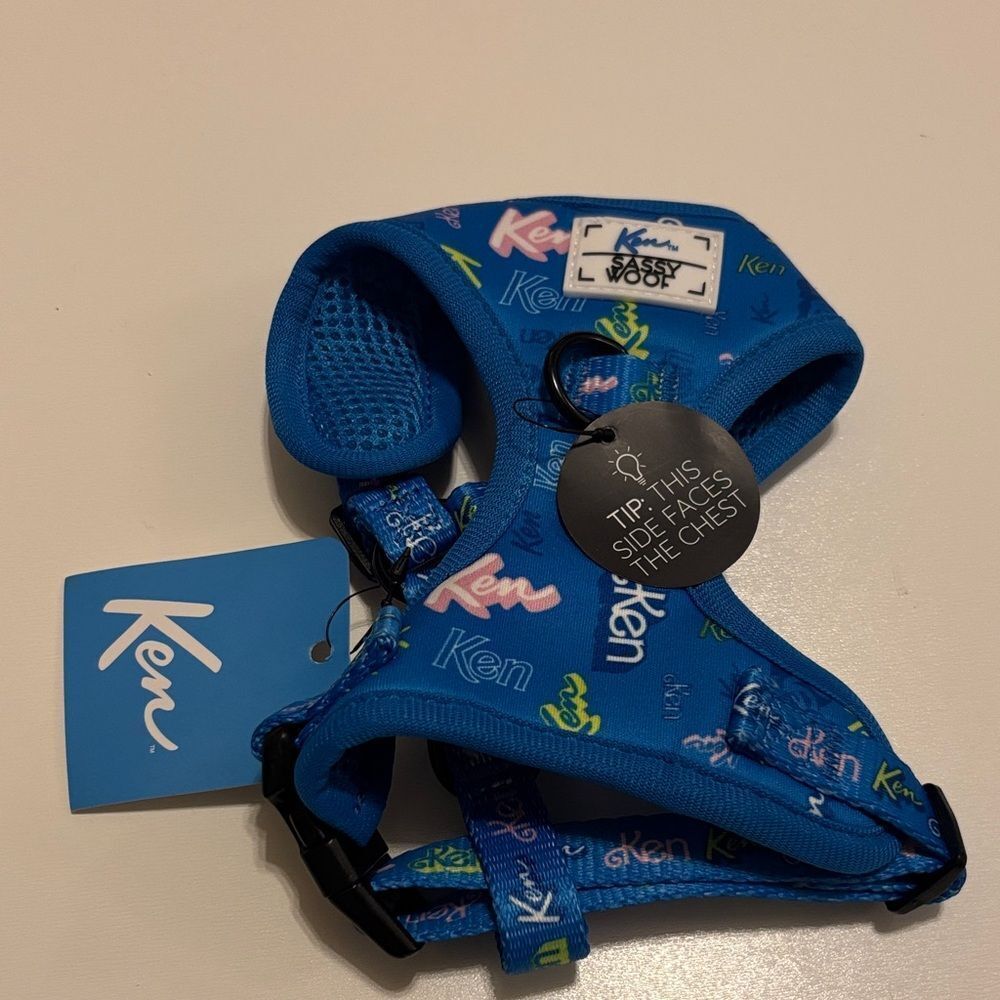 ✨NWT✨Sassy Woof Ken Mattel Blue Small Dog Harness Size XXS